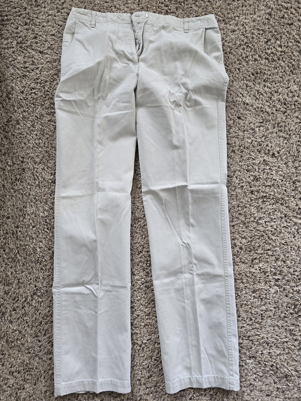 New York & Company Light Gray Straight-Leg Pants 12 Tall
